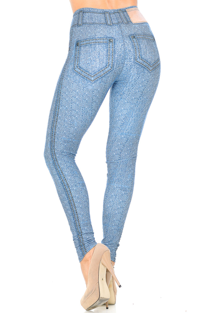 Creamy Soft Beautiful Blue Jean Leggings - USA Fashion
