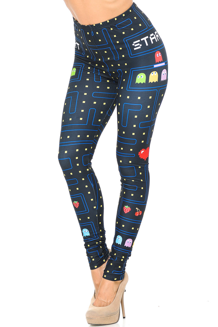 Creamy Soft Pacman Begins Leggings - USA Fashion