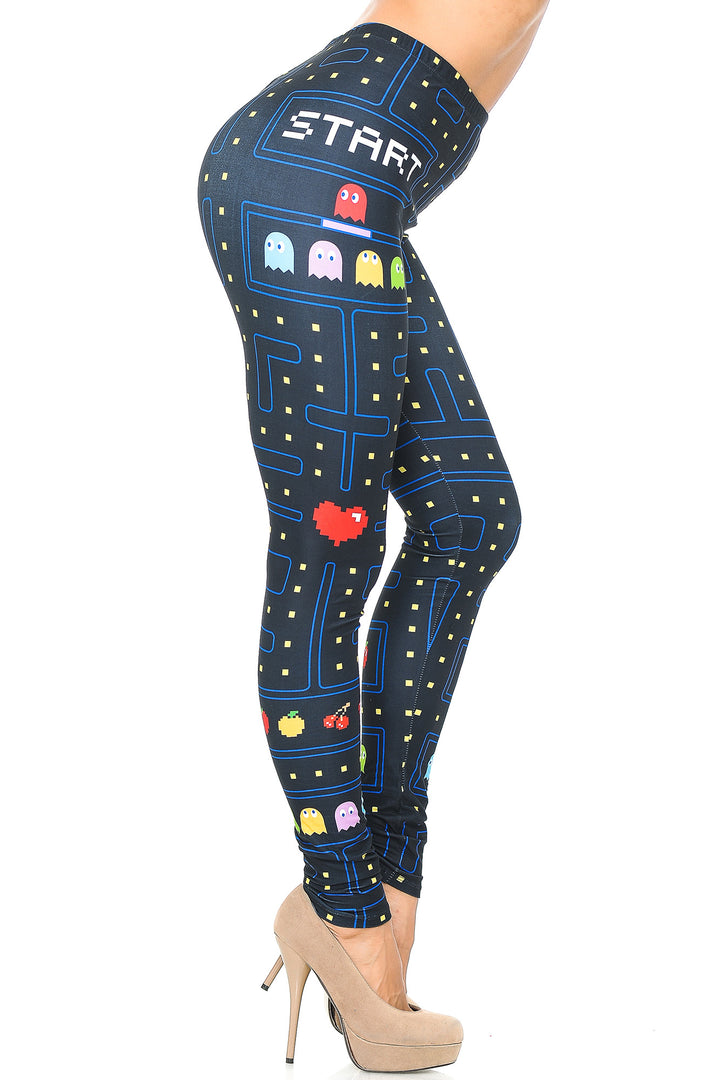 Creamy Soft Pacman Begins Leggings - USA Fashion