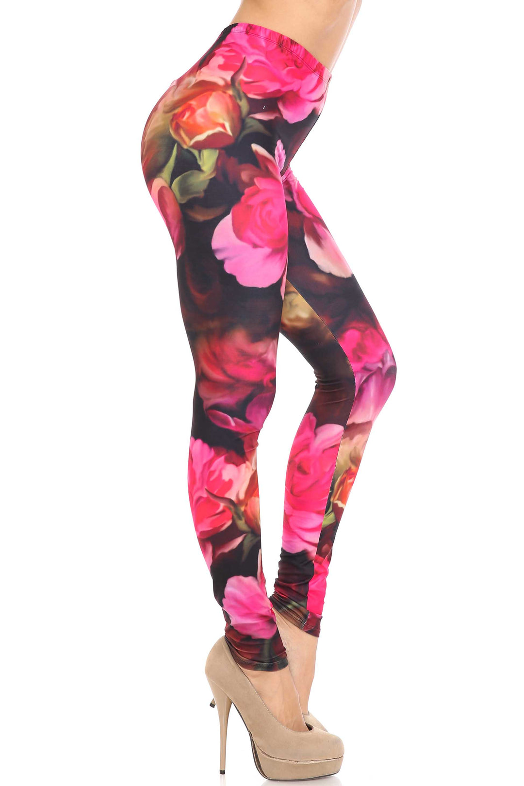 Creamy Soft Vintage Rose Leggings - USA Fashion