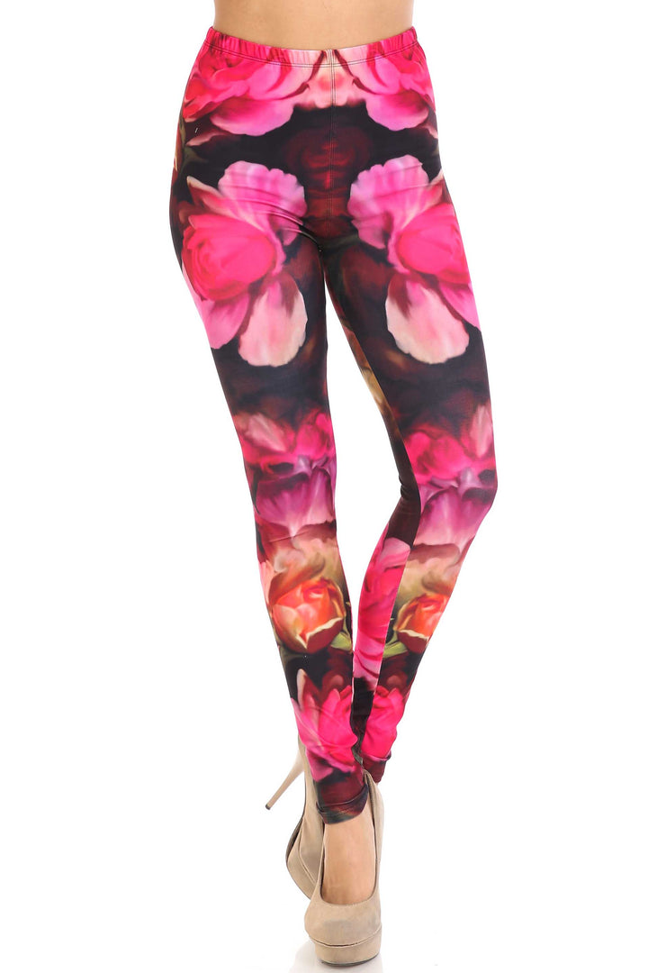 Creamy Soft Vintage Rose Leggings - USA Fashion