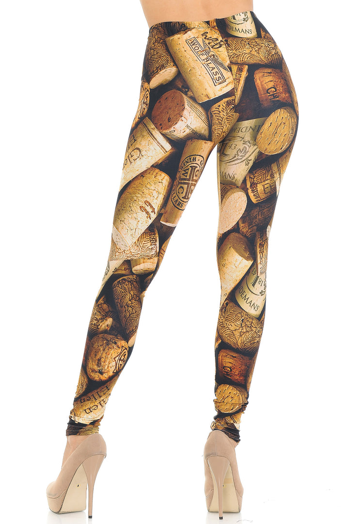 Creamy Soft Wine Cork Leggings - USA Fashion