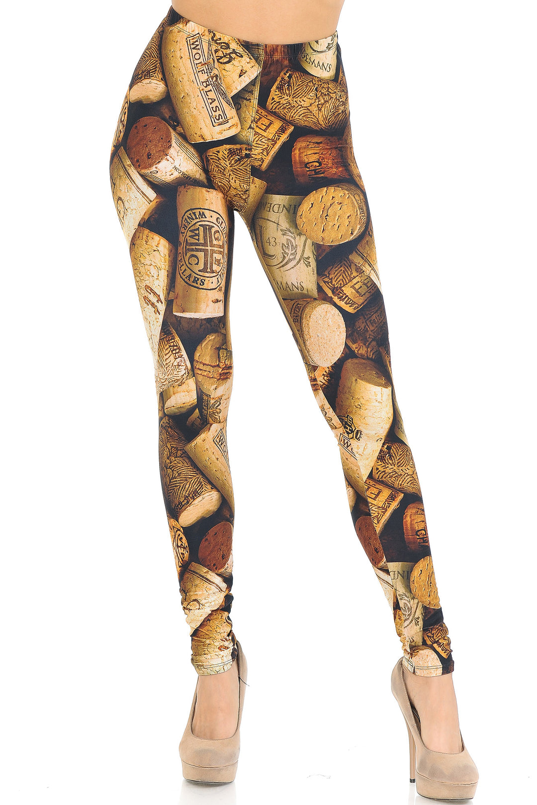 Creamy Soft Wine Cork Leggings - USA Fashion