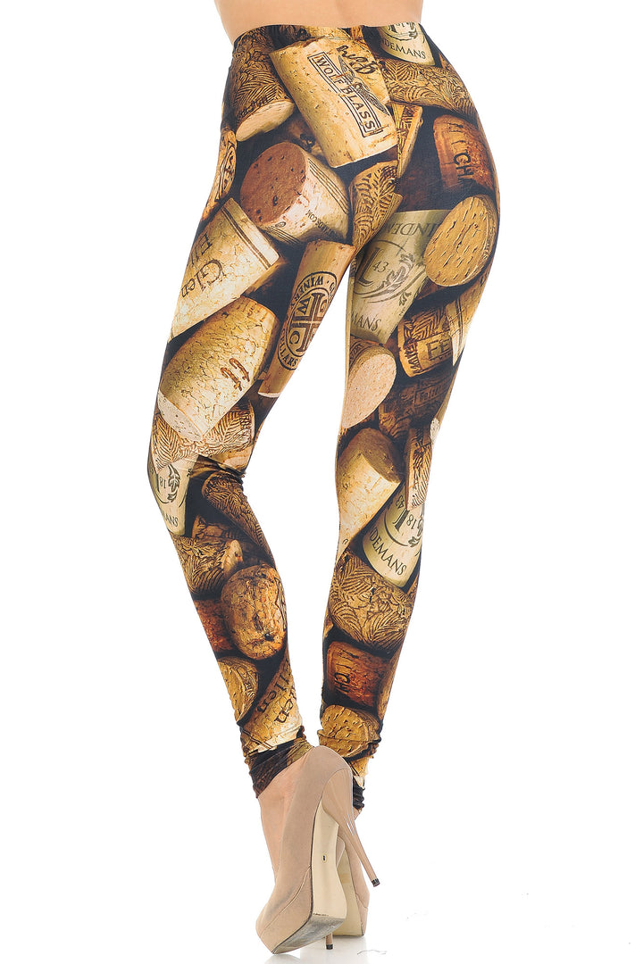 Creamy Soft Wine Cork Leggings - USA Fashion