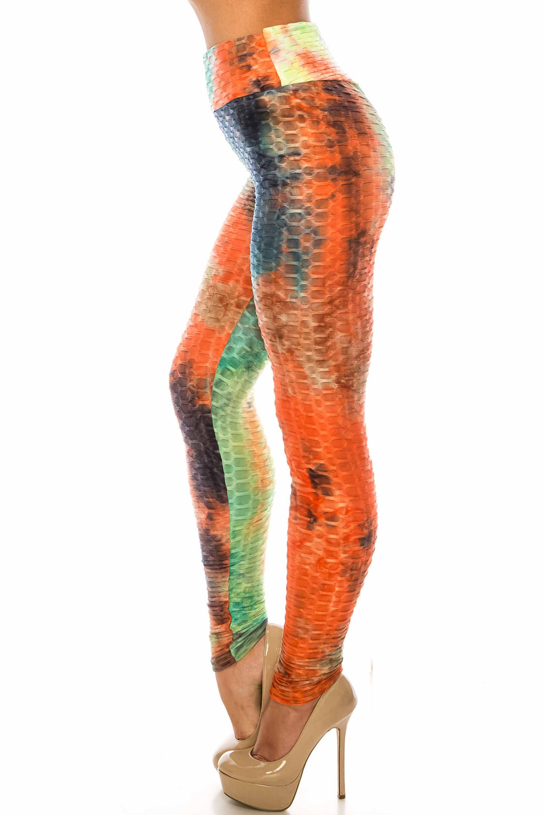 Multi Color Bold Tie Dye Scrunch Butt Sport Leggings
