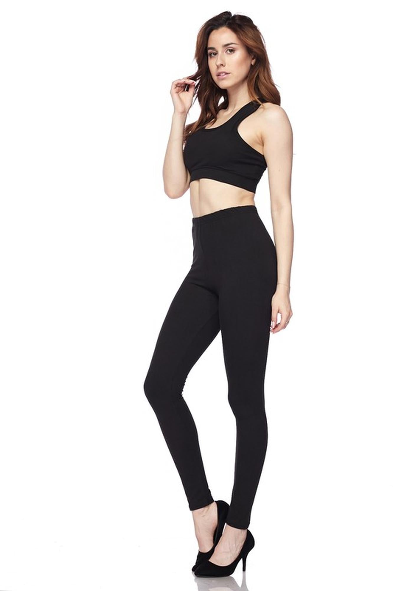 Buttery Soft Basic Solid Leggings and Bra Set