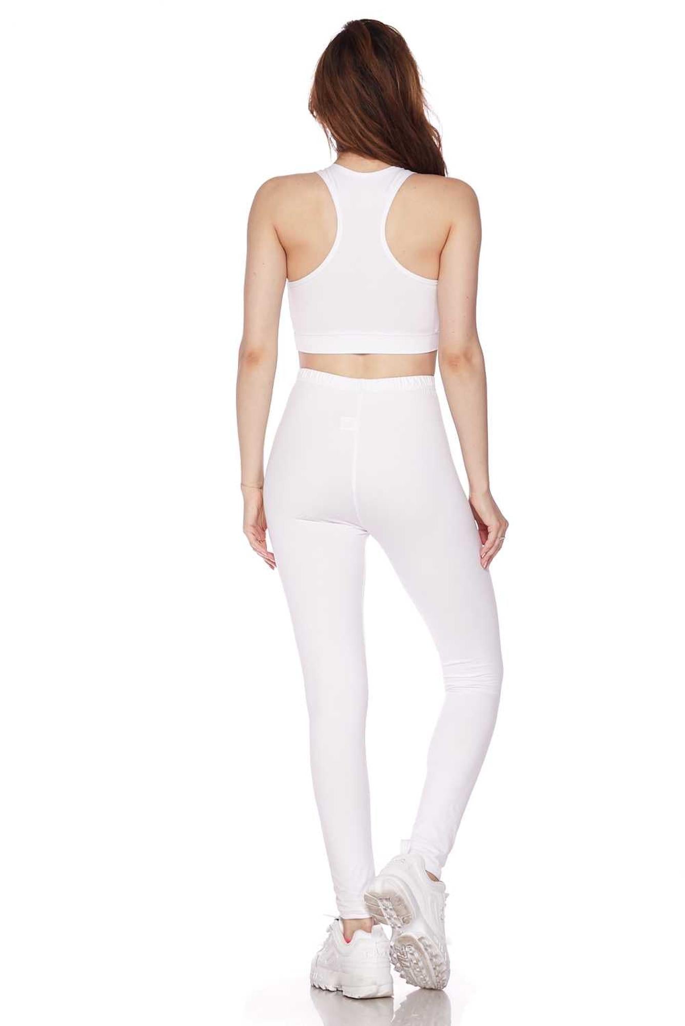 Buttery Soft Basic Solid Leggings and Bra Set