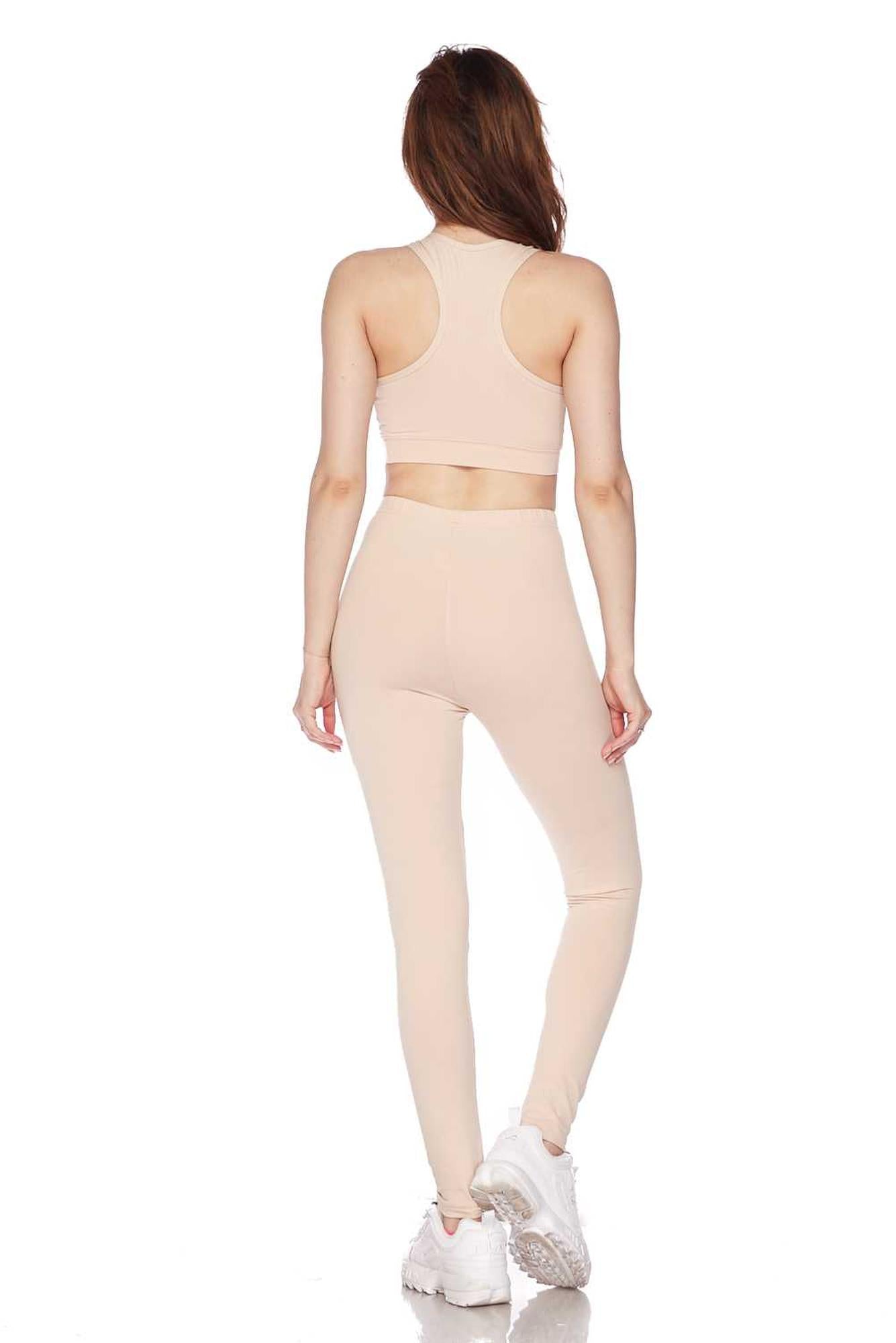 Buttery Soft Basic Solid Leggings and Bra Set