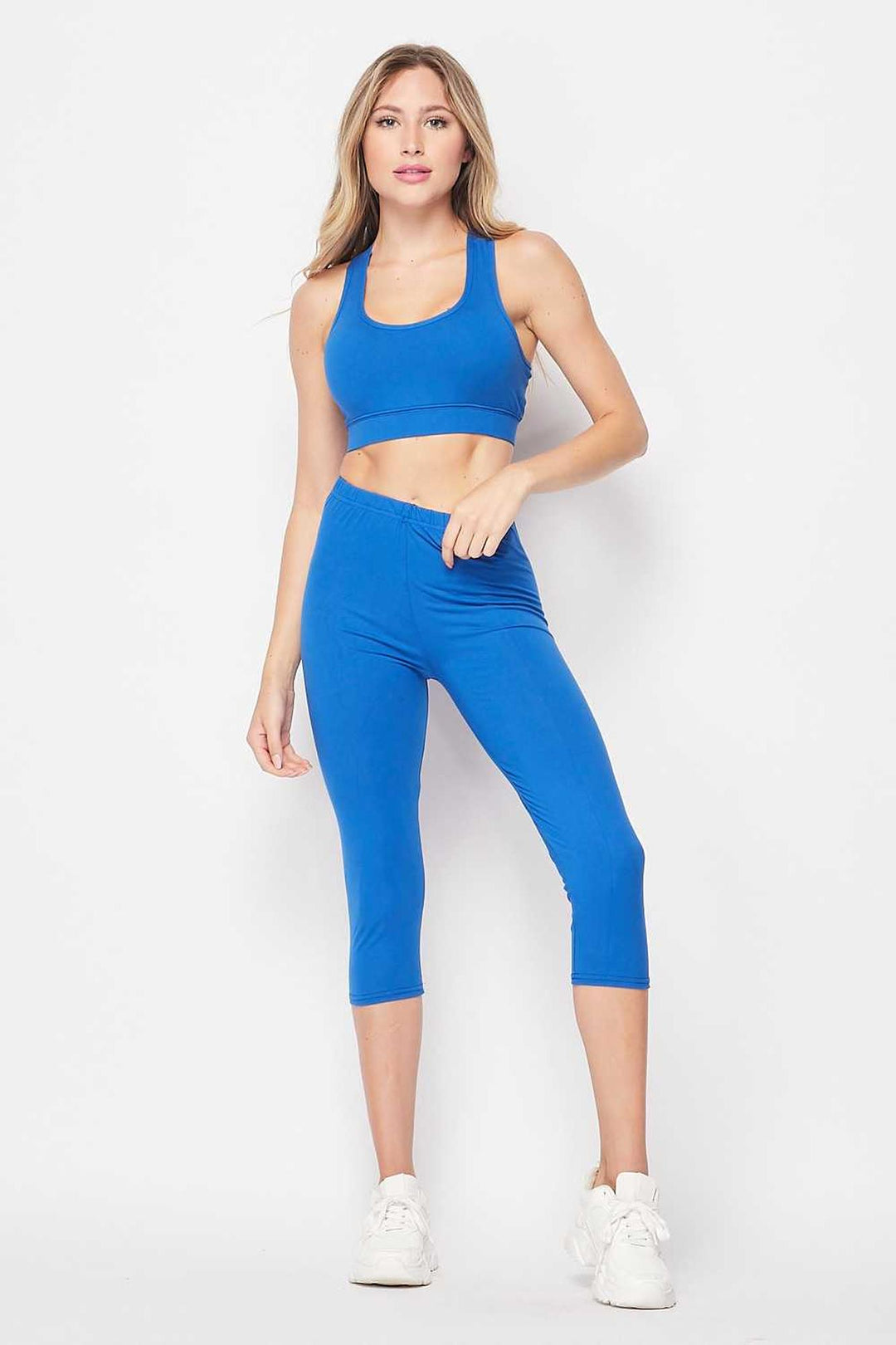 Buttery Smooth Basic Solid Capri and Crop Top Set