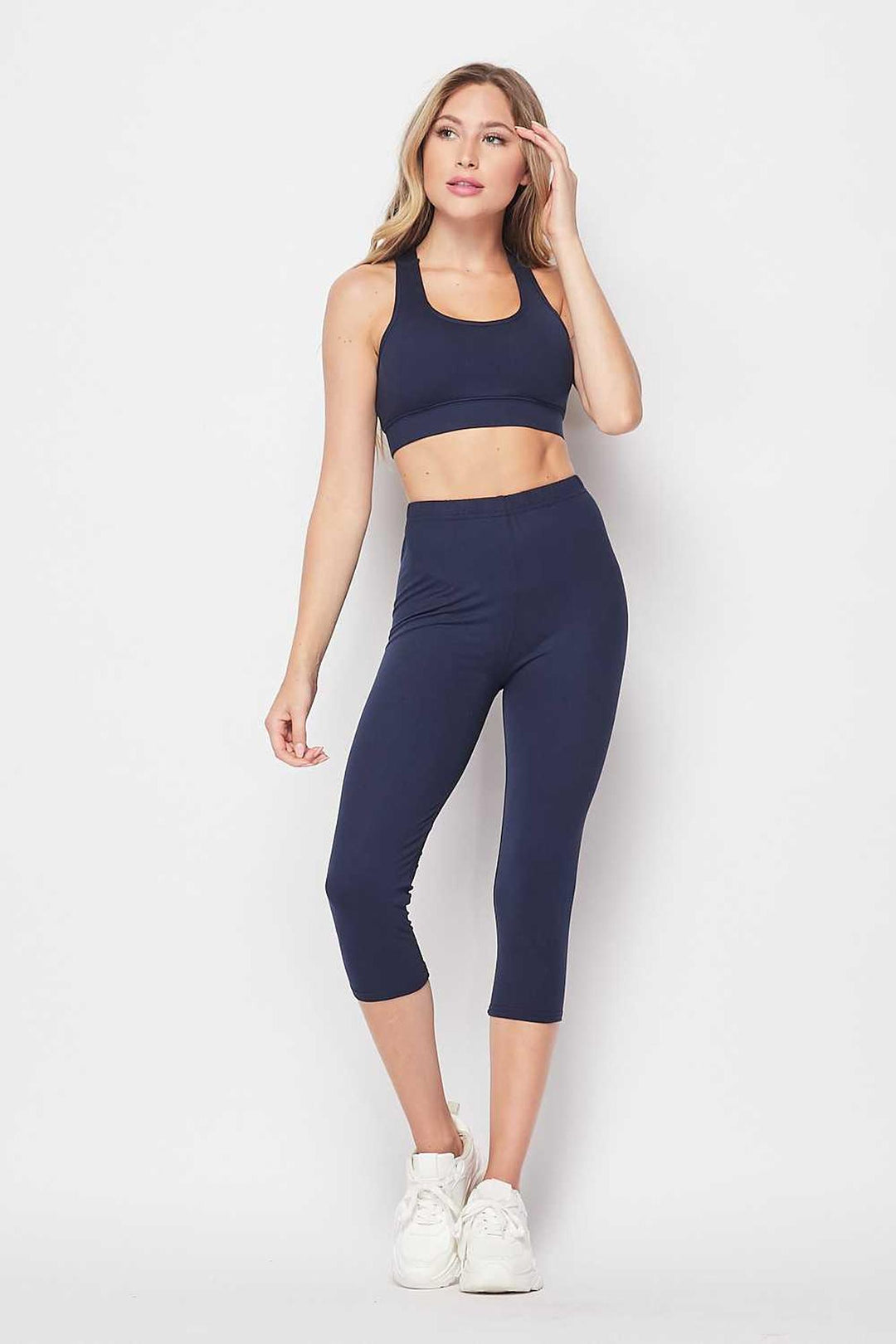 Buttery Smooth Basic Solid Capri and Crop Top Set