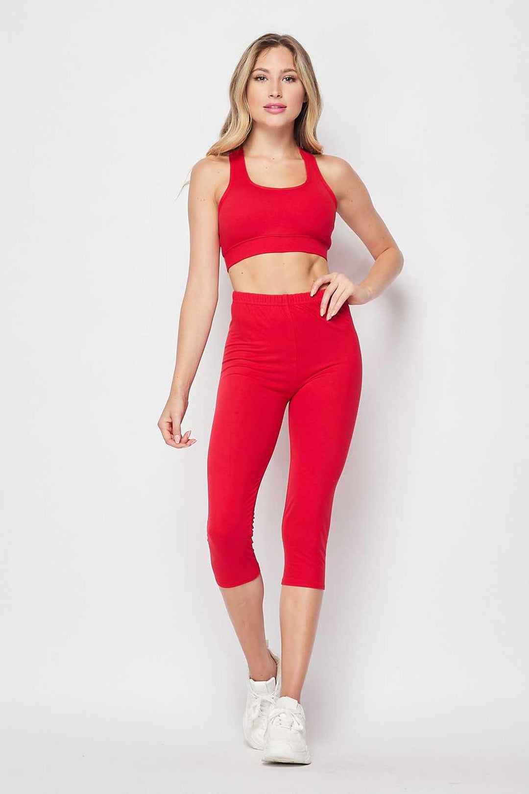 Buttery Smooth Basic Solid Capri and Crop Top Set