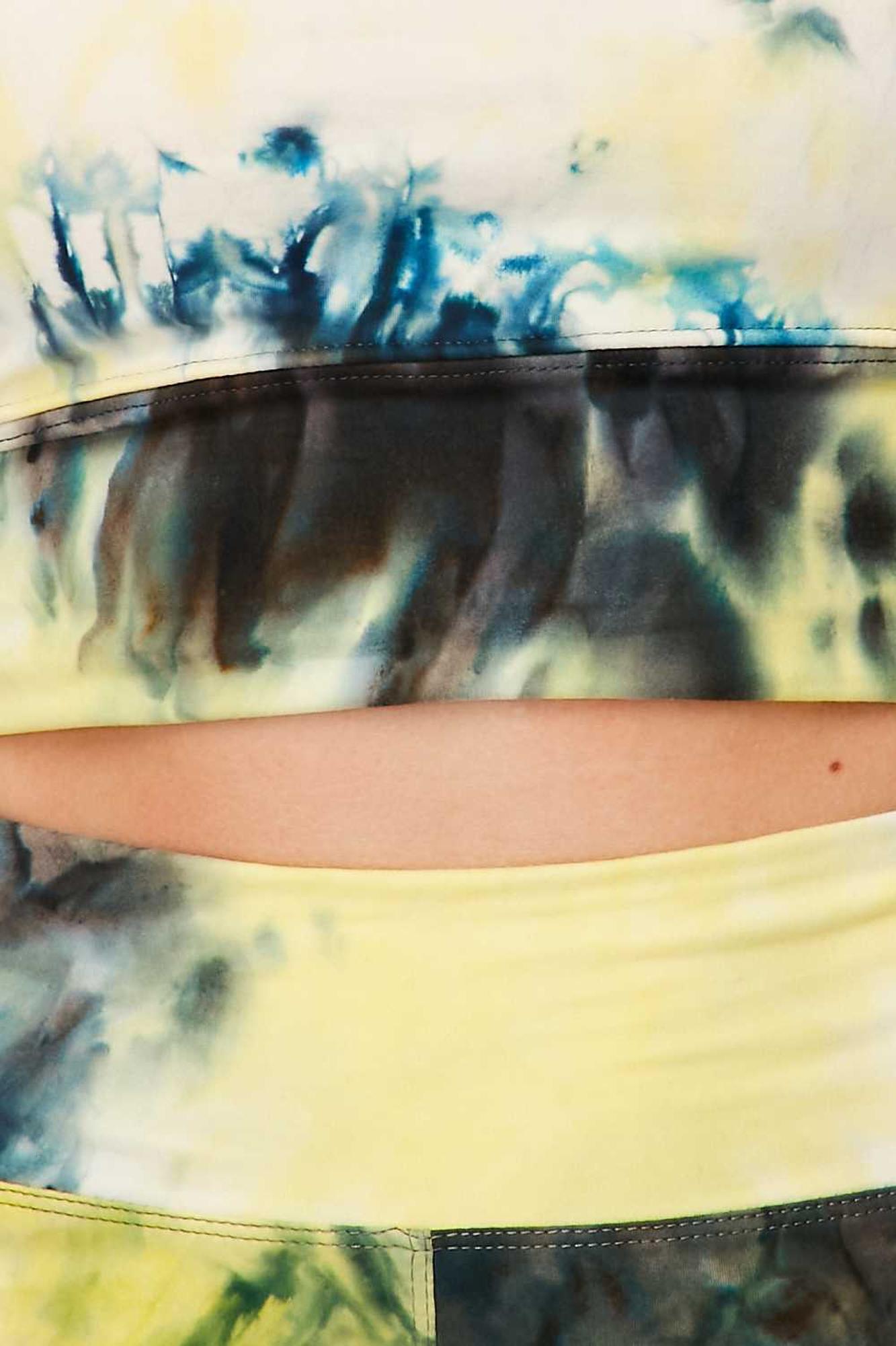 Tie Dye 2 Piece High Waisted Biker Shorts and Crop Top Set