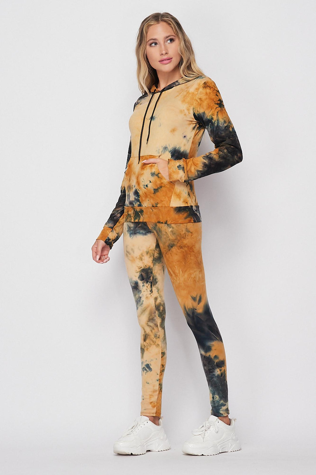 Tie Dye 2 Piece Leggings and Hooded Jacket Set