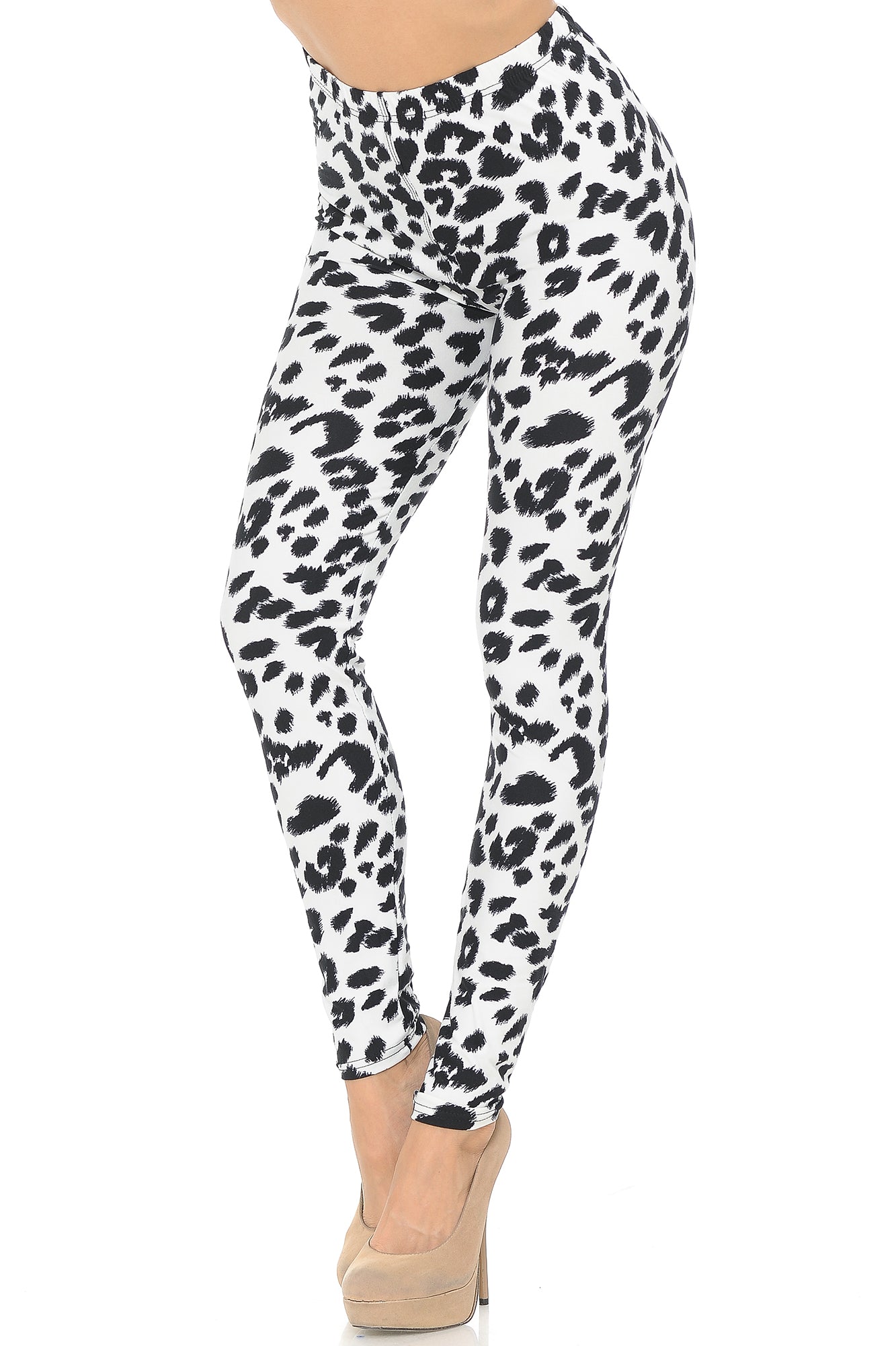 Buttery Smooth Ivory Spotted Leopard Bra and Leggings Set