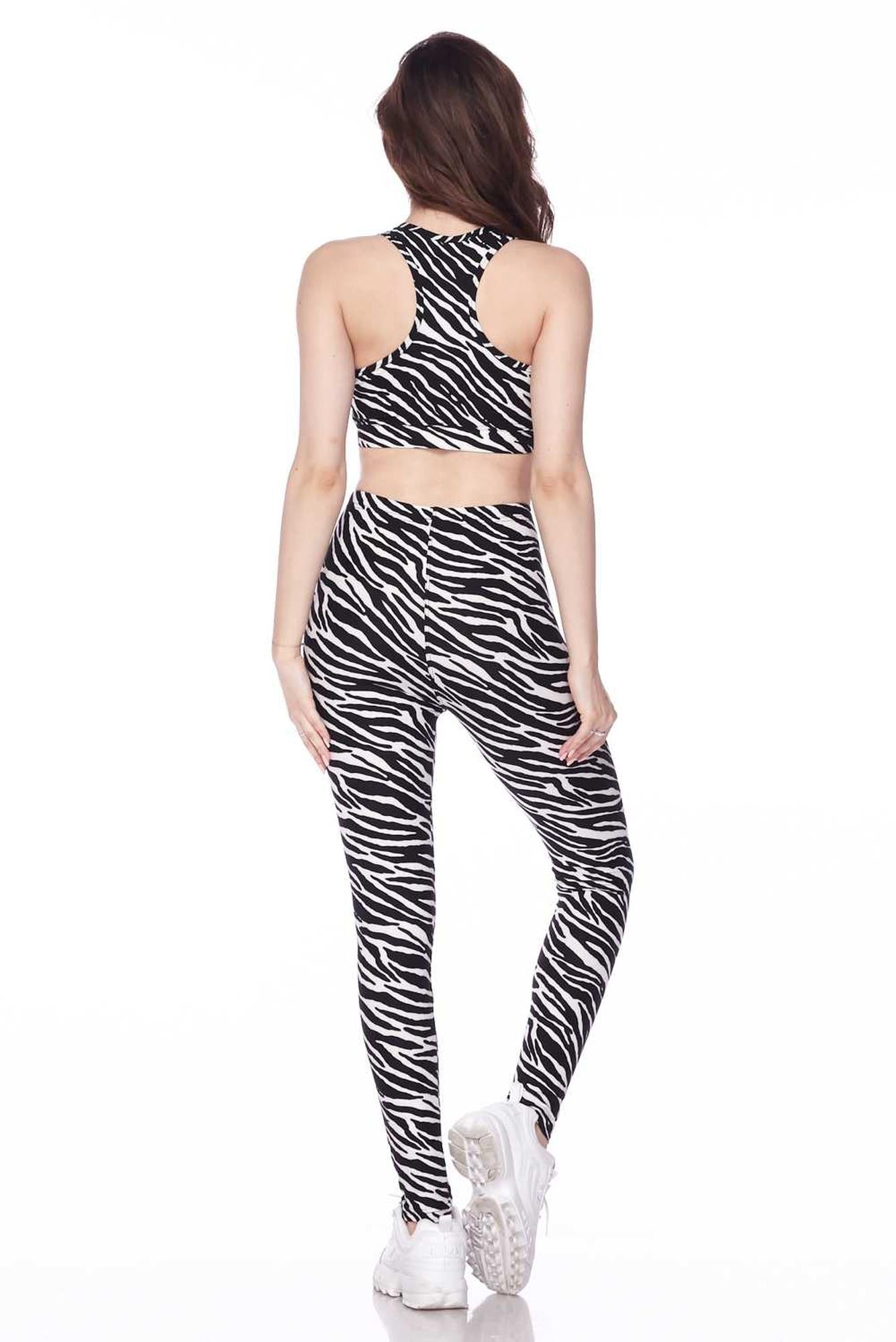Buttery Smooth Zebra Bra and Leggings Set