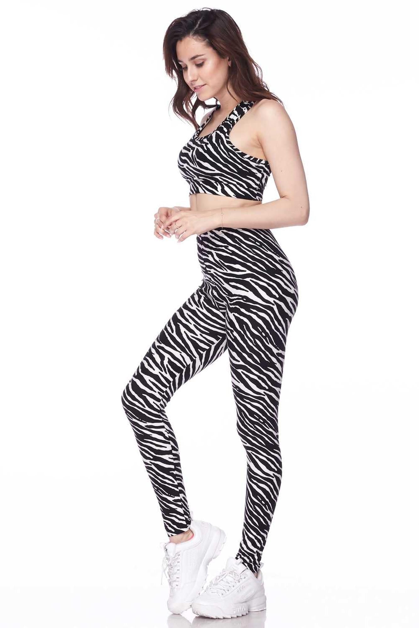 Buttery Smooth Zebra Bra and Leggings Set