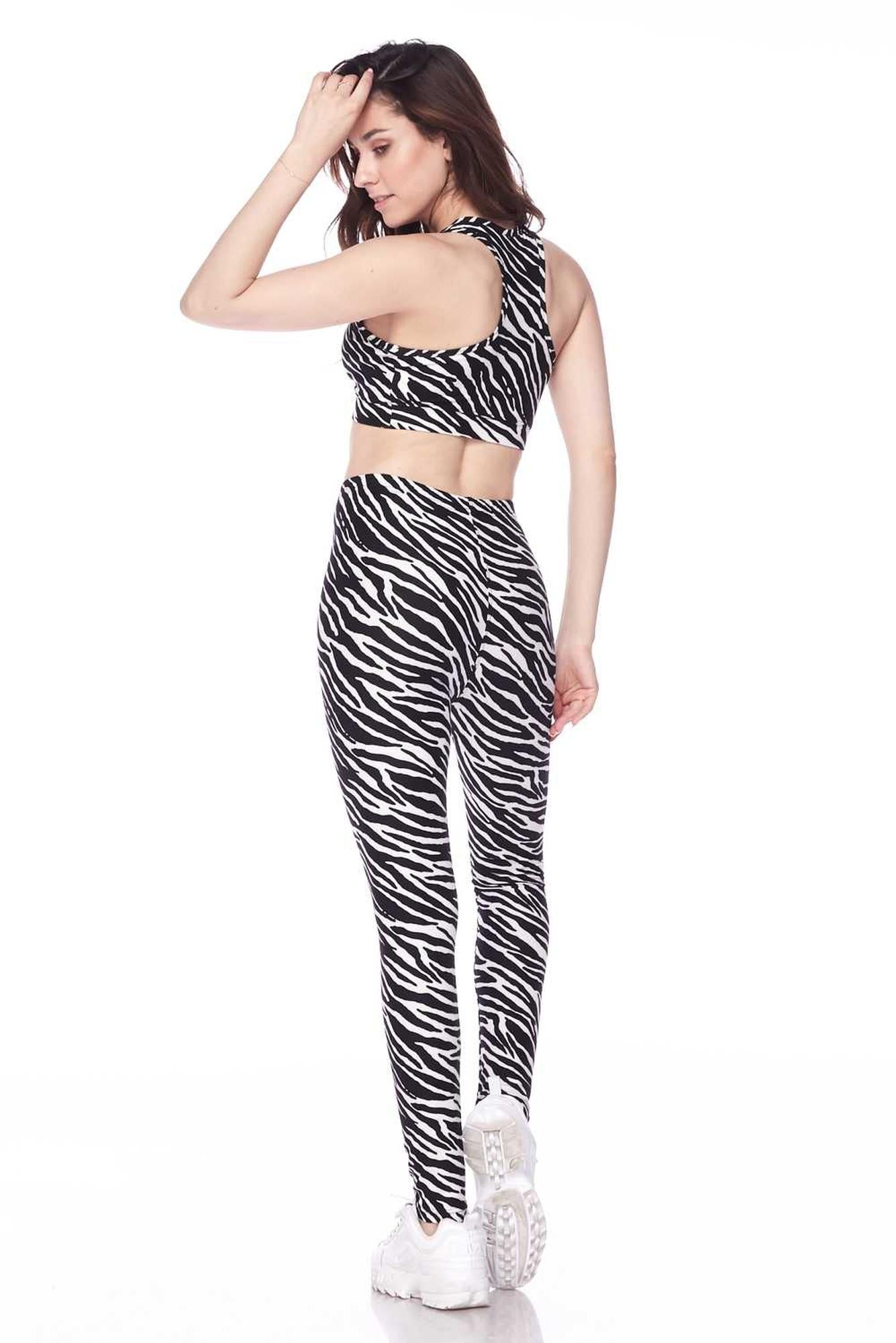 Buttery Smooth Zebra Bra and Leggings Set