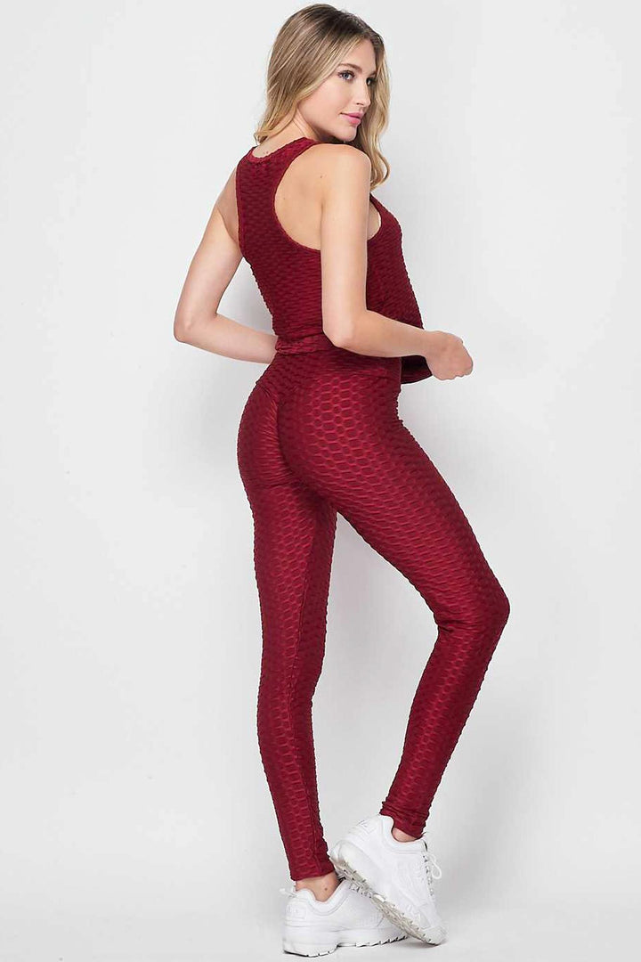 2 Piece Scrunch Butt Leggings and Tank Top Set