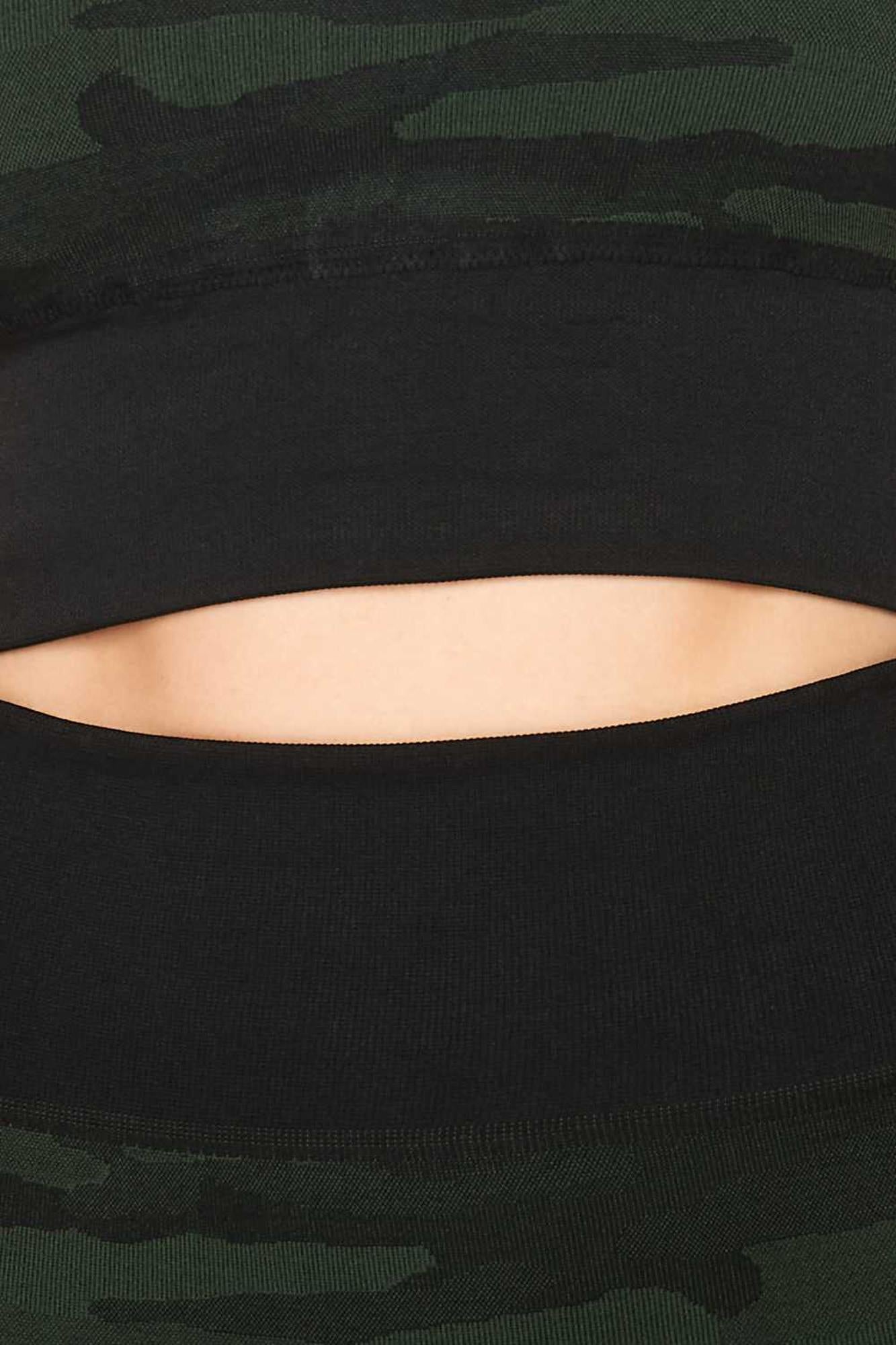 2 Piece Seamless Olive Camouflage Bra Top and Leggings Sport Set