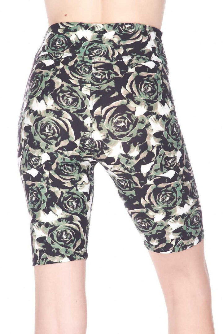 Buttery Soft Olive Rose Shorts - 3 Inch