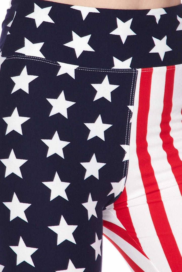 Buttery Soft USA Flag High Waist Biker Shorts - 3 Inch Waist