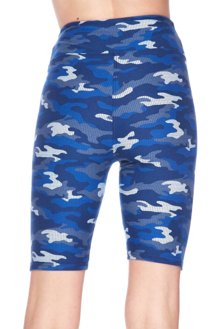 Buttery Soft Blue Grid Camouflage Shorts