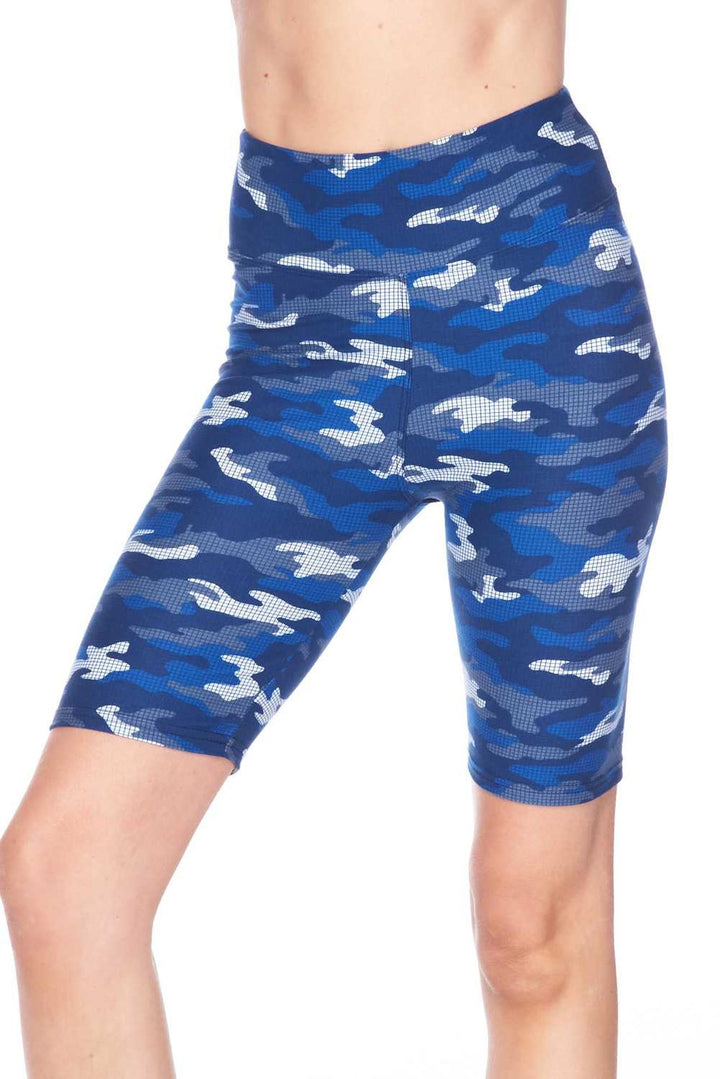 Buttery Soft Blue Grid Camouflage Shorts