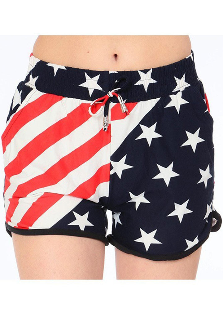 Buttery Soft Swirling USA Flag Dolphin Shorts
