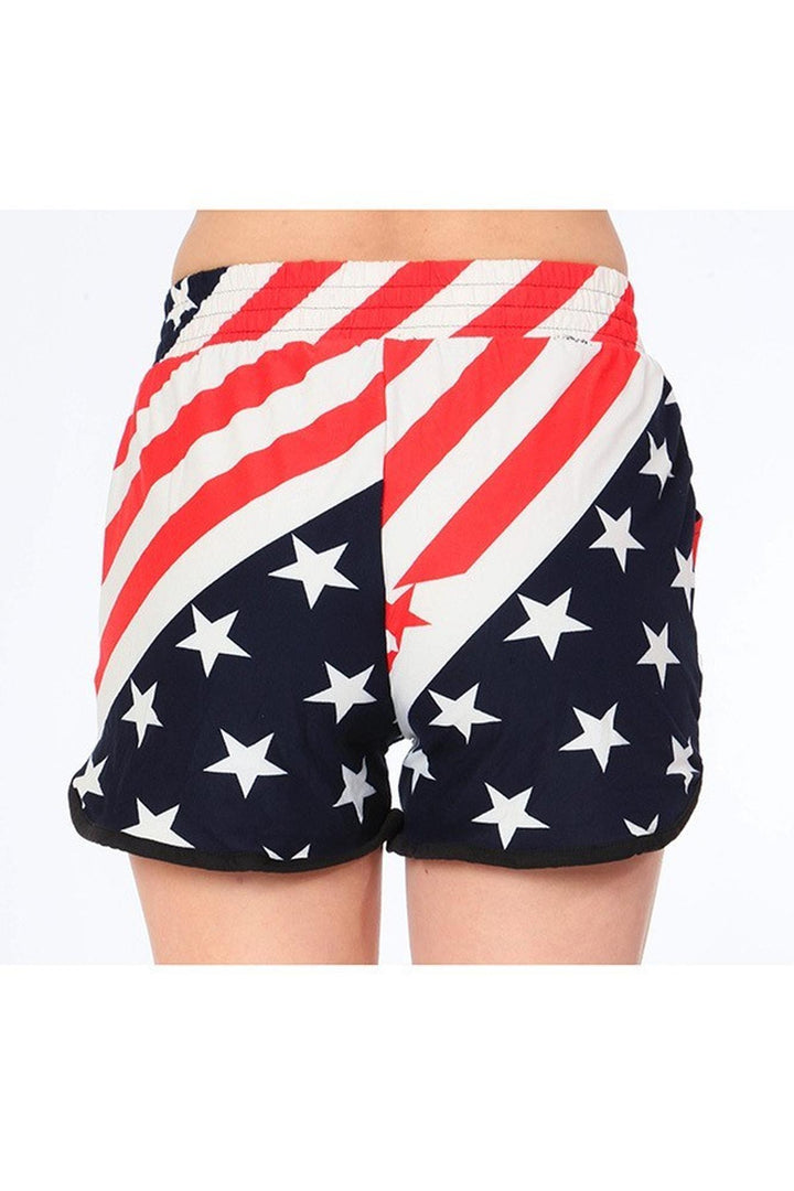 Buttery Soft Swirling USA Flag Dolphin Shorts