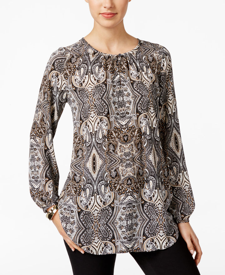 Charter Club Petite Paisley-Print Top