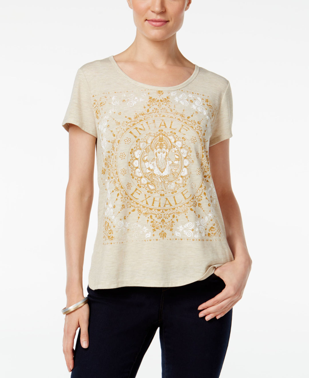 Style & Co Petite Medallion Graphic Print T-Shirt