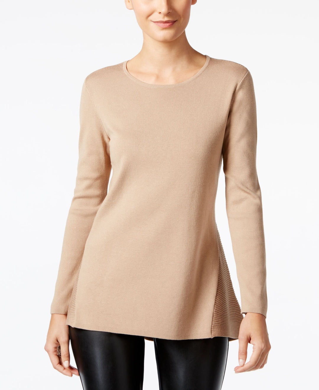 Alfani Petite Ribbed Peplum Sweater