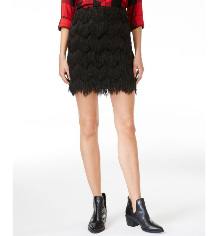 Maison Jules Fringe Mini Skirt