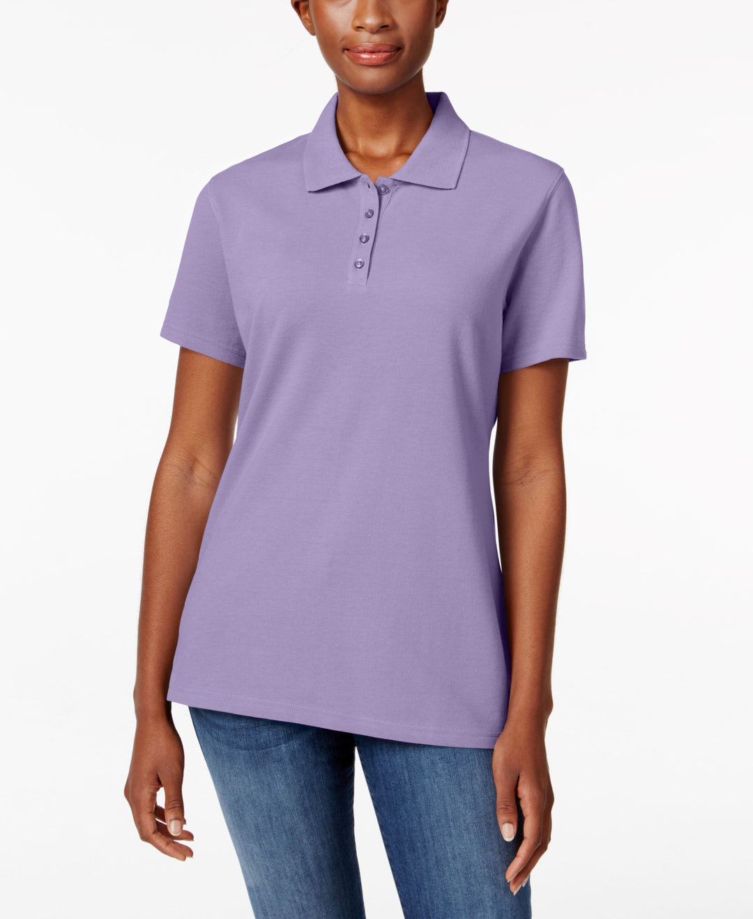 Karen Scott Petite Pique Cotton Polo Shirt