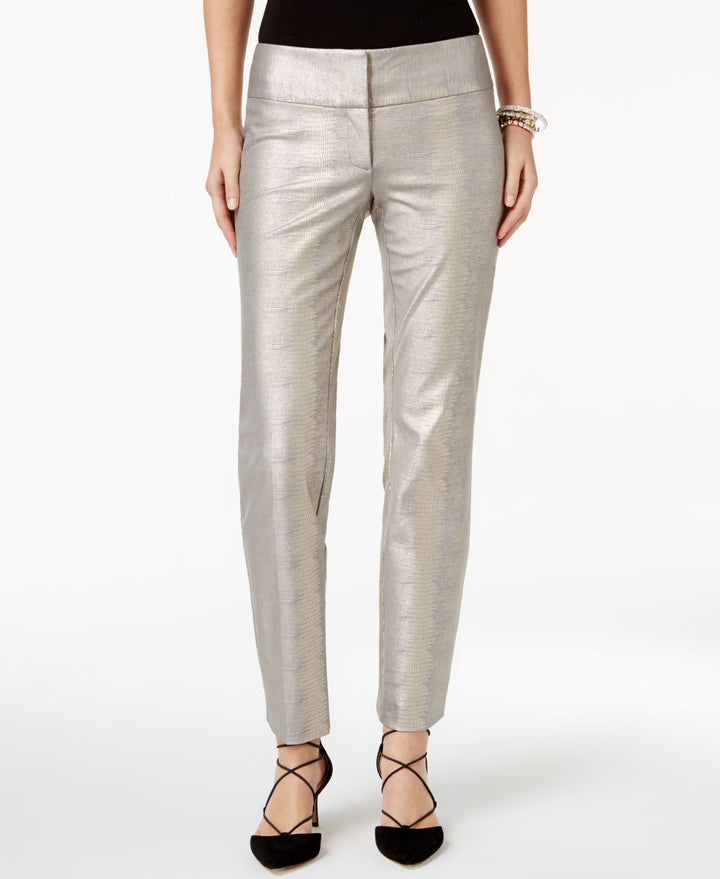 Alfani Petite Textured Straight Leg Pants