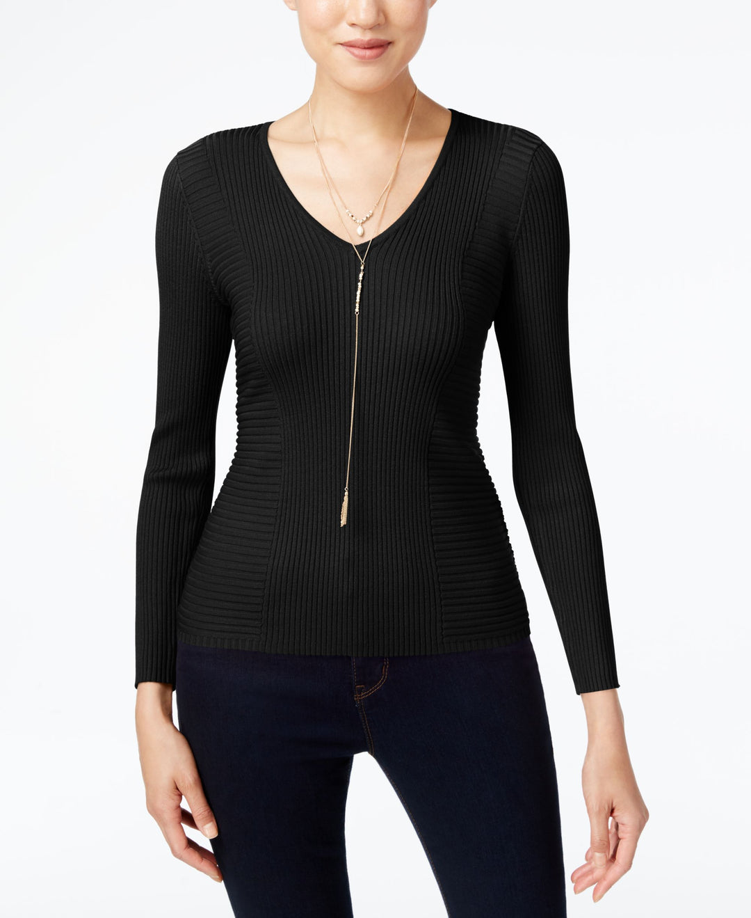 INC International Concepts Petite Ribbed Sweater