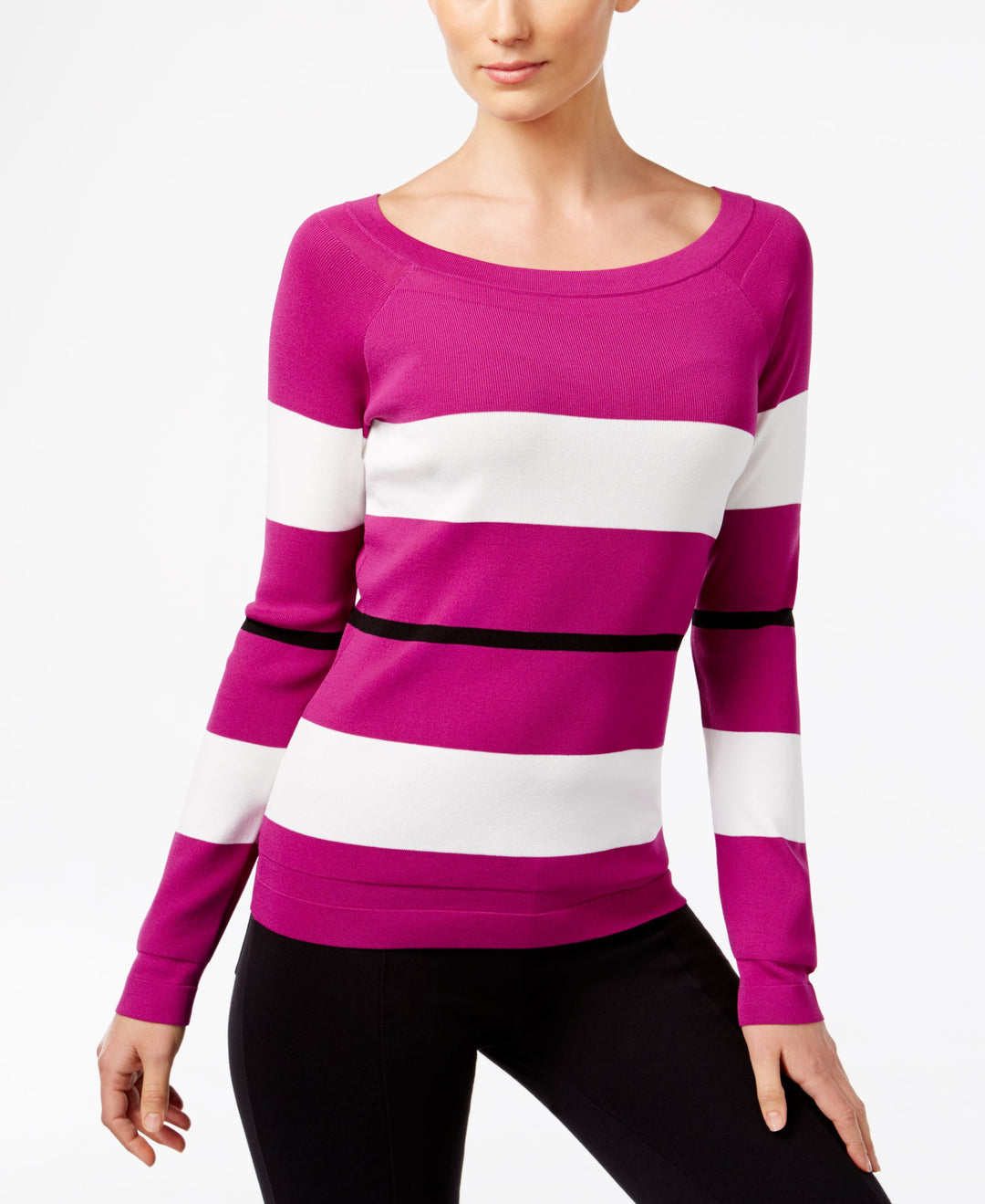 INC International Concepts Petite Colorblocked Sweater