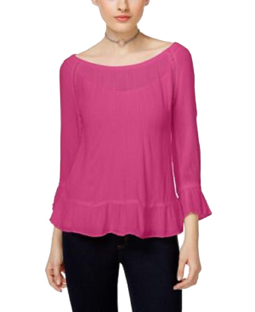 Petite Crochet Trim Peasant Top