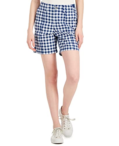 Style & Co Womens Gingham Zigzag Stitching Shorts