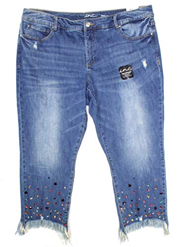 I.N.C. Plus Size Studded Ankle-Length Jeans