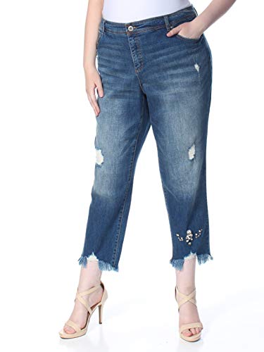 Plus Size Embellished Distressed Skinny Jeans