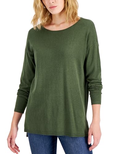 International Concepts Womens Step Hem Long Sleeve Boatneck Sweater