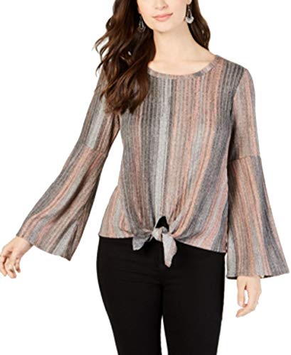 Tie-Front Lantern-Sleeve Top