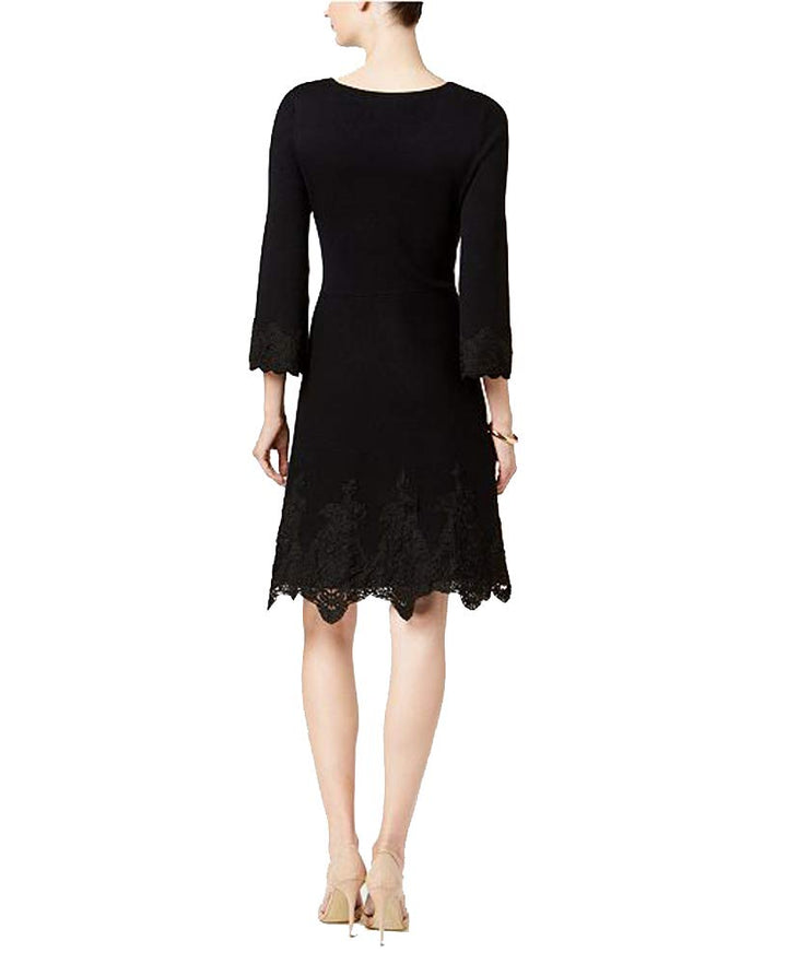 Charter Club Petite Lace Hem Fit Flare Dress