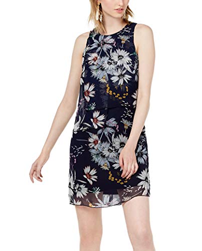 Maison Jules Layered Floral Print Short Shift Dress