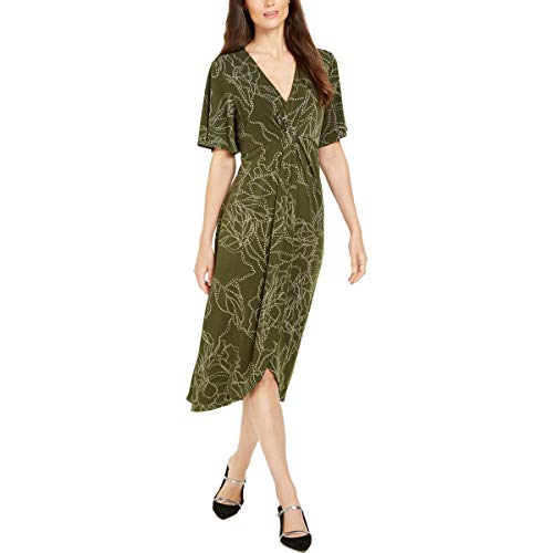 Alfani Printed Twist Front Midi Dress