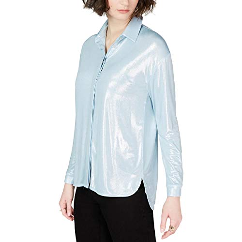 INC Button-Front Shine Shirt