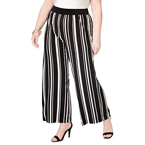 Plus Size Striped Wide Leg Pants