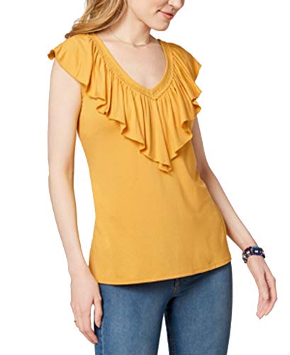 Style & Co V Neck Ruffled Top
