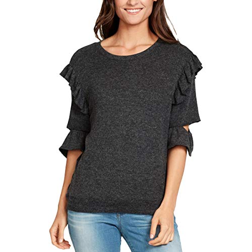 Ruffled Cutout-Sleeve Sweatshirt